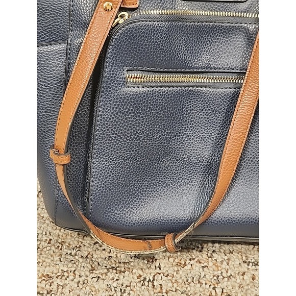 G H Bass & Co Large Tote Shoulder Bag Navy Purse - Picture 3 of 6